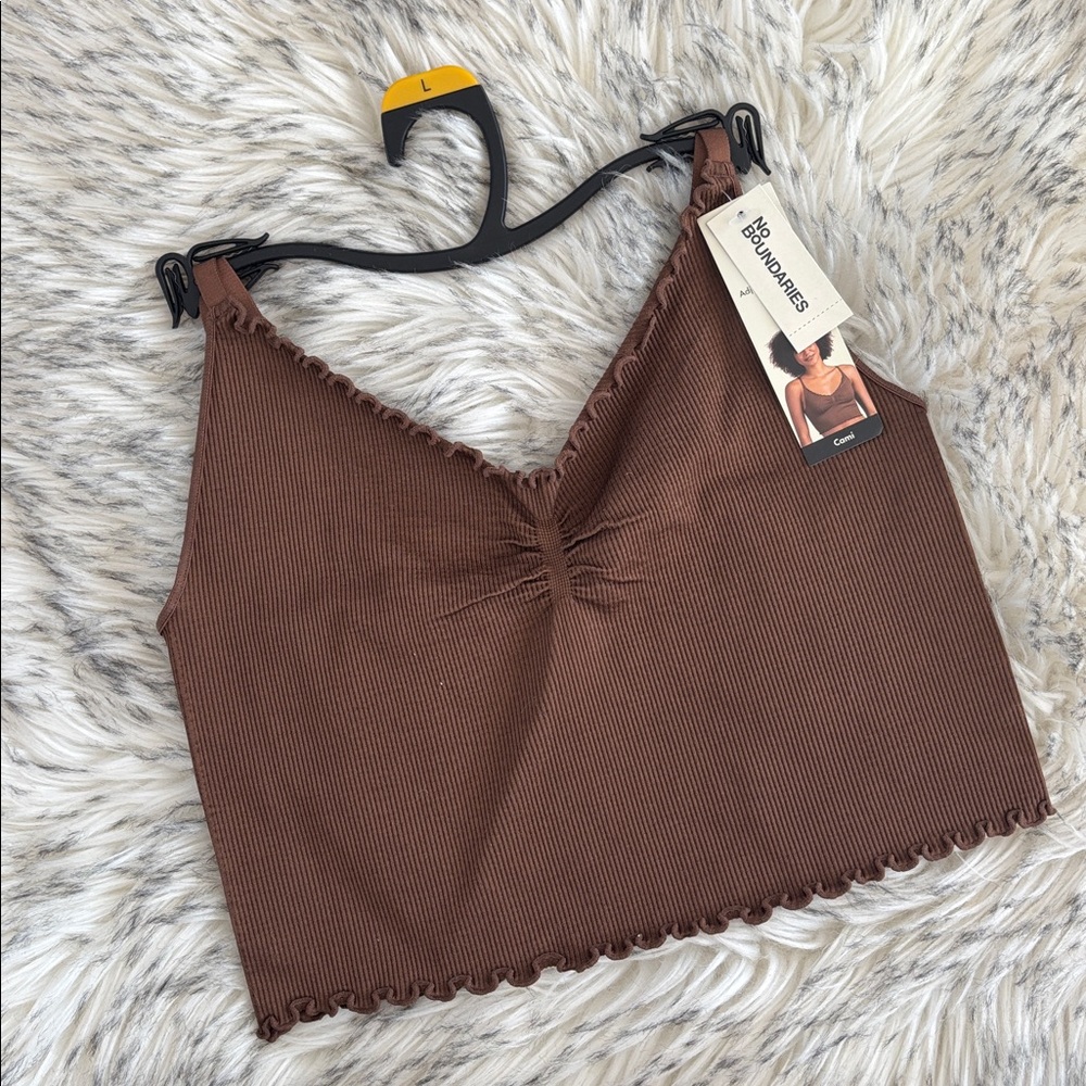 NWT No Boundaries Women's Ruffle Cami Large